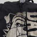 Vintage Bulldog Love Animals | Bulldog Distressed Name Pride Zip Hoodie (Small, Black)