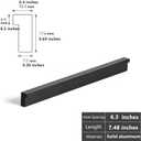 10 Pack Kitchen Cabinet Pulls - Kitchen Cabinet Handles for Dresser Drawers - L-Shaped Cross Sections (7.48 inches,Black)