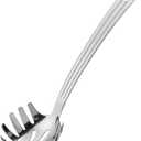 HIFIND Stainless Steel 9.06 inch Spaghetti Server Spoon with Teeth - Pasta Fork Pasta Server Noodle Spoon Heavy Duty Cooking Utensils Classic Dishwasher Safe