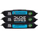 Dude Wipes Unscented Flushable Wipes - Extra-Large Adult Wet Wipes For Sensitive Skin - 3 Pack (144 Count) - Infused With Vitamin E And Aloe - Septic And Sewer Safe