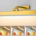 Picture Lights for Wall, Battery Operated Picture Light 16in Gallery Light for Paintings CCT Dimmable Recharging Battery Wall Light with Remote Control for Living Room Gallery Dartboard Art (Gold)