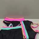 popvil High Waisted Bikini Sets for Women Tummy Control Swimsuits 3 Piece Bathing Suits Neon Swimwear with Skirt 2026 (Medium, Black)
