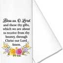 Hafhue Bless Us O Lord Kitchen Towels, Religious Gifts for Christian Home Mother Grandmother Aunt Daughter Niece Sister BFF Friend Women, Housewarming Gifts for New Homeowner Hostess Host Family