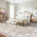 12x15 Living Room Area Rug: Oriental Large Neutral Bedroom Carpet Soft Distressed Floor Mat with Non-Slip Backing Indoor Ultra Thin Water-Resistant Dining Room Rug Farmhouse Home Decor (12x15 Beige)
