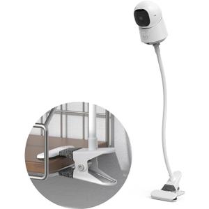 HOLACA Clip Mount for eufy Indoor Cam C210/C220 E30 Stand Bracket with 1/4 Threaded Hole Holder for Crib Nursery Pillars (White)