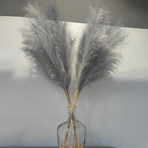 38" 10 Stems Faux Pampas Grass Tall - Grey Tall Pampas Grass Decor Pompas Floral Arrangement and Vase Filler for Boho Home Wedding Mothers Day Decoration