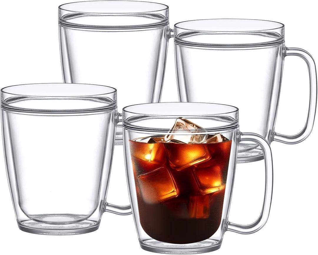 Amazing Abby - Yukon - 14-Ounce Insulated Tumblers (Set of 4), Double-Wall Reusable Cups, BPA-Free, Shatter-Proof, Dishwasher-Safe