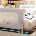 Bed Guard Rail for Toddlers - 60 inches Lift Foldable Toddler Bed Rails for Kids - Safety Baby Bed Rail Guard with Reinforced - Great Fit for Kids Twin Double, Full Size, Queen, King Size Bed