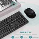 LeadsaiL Wireless Keyboard and Mouse Combo, Full-Sized Ergonomic Computer Keyboard, 2.4GHz Cordless Keyboard Silent Mouse Set with 2-in-1 USB Receiver, 12 FN Shortcuts for Windows Laptop, PC/Mac-Black