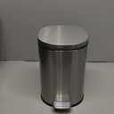 Cesun Bathroom Trash Can with Lid, 1.3 Gallon Small Garbage Can with Foot Pedal, Metal Round Wastebasket for Bathroom, Bedroom, Office, Silver