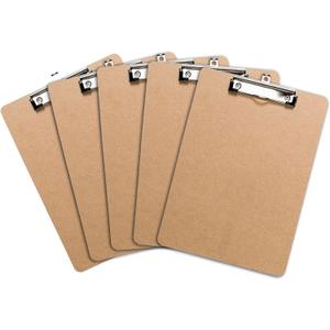 Letter Size Clipboards with Low Profile Clip (Set of 5) - Wood Clipboards Bulk 5 Pack, Heavy Duty Clipboard, Back to School Teacher Classroom Supplies, School Supplies for College Students