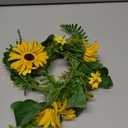 6Pcs Sunflower Wreath for Front Door Artificial Sunflower Spring Summer Table Centerpieces Wreath Fake Yellow Floral Candle Rings Wreaths for Pillars Cabinets Wedding Table Home Décor