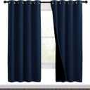 NICETOWN Complete 100% Blackout Curtain Set, Thermal Insulated & Energy Efficiency Window Draperies for Guest Room, Full Shading Panels for Shift Worker and Light Sleepers, Navy Blue, 46W x 72L, 2 Pcs