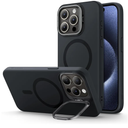 ESR for iPhone 15 Pro Max Case, MagSafe Silicone Case with Stand, Military-Grade Protection, Built-in Camera Stash Stand, Magnetic Phone Case for iPhone 15 Pro Max, Cloud Series, Black