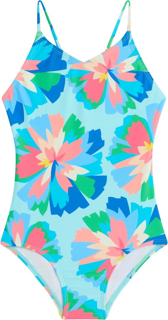 Kanu Surf Girls' Hurricane Beach Sport UPF 50 One Piece Swimsuit (3T, Kiana Blue)