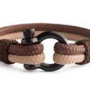 Mens Rope Bracelet - Stainless Steel Black Shackle, Extremely Durable and Scratch Resistant Waterproof Paracord, Handmade, Nautical Wristband for Men B-6-6 Pack of 3