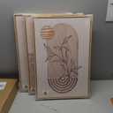 Neutral Framed Large Boho Canvas Wall Art, 3 Piece Bohemian Earth Tone Prints Paintings Artwork for Walls, Elegant Abstract Woman Face Pictures for Living Room, Bedroom, Office Wall Decor -16x24 Inch