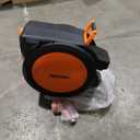 1/2 Inch 150FT Retractable Garden Hose Reel Wall Mounted Heavy Duty, 10 Pattern Nozzle & 180°Swivel Bracket, Automatic Rewind Water Hose Reels for Outside Yard, Any Length Lock (3/4" Brass Fitting)