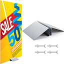 Blulu Metal Floor Sign Stand Holder Fits 12 Wide Board up to 72 Tall, 0.25 to 1.5 Thick, Graphic Floor Standing Display Stand for Composite Foam Board, Acrylic Glass Sign, Base Only