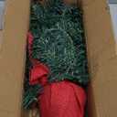 2ft Prelit Artificial Small Christmas Tree,24" Tabletop mini Xma Tree with Pine Cones Includes 50 LED Lights and Cloth Bag Base