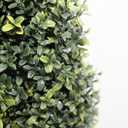 36" Artificial Boxwood Topiary Trees with Ground Spike Set of 2, Outdoor 3ft Faux Boxwood Topiaries Cone Bushes Trees Fake Shrubs Plants Front Porch Decor Outside Garden