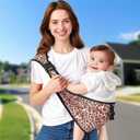 Baby Sling Carrier with Hip Seat - Adjustable & Safety Certified, Ergonomic Non-Slip Design for Newborn to Toddler (0-36 Months) - Carrying 8-35lbs Leopard