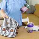 EONJOE Overnight Oats Containers with Lid and Spoon - 16oz Glass Mason Jars for Meal Prep, Yogurt,Pudding- Set of 4 (Orange+Fruit green+Blue+Purple)