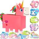3 x Gloween Valentines Day Boxes and Cards for Kids Classroom School Exchange, Great Valentines Gifts Party Favors for Boys Girls (1 Unicorn Box, 32 Valentine Cards, 1 Teacher Card)