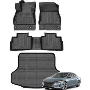 ANBINGO Floor Mats & Cargo Liner for 2020-2026 Nissan Sentra S/SV/SR, Sedan 2020 2021 2022 2023 2024 2025 2026 Waterproof Guard Automotive Sentra Floor Mats Sentra Accessories Full Set-Black