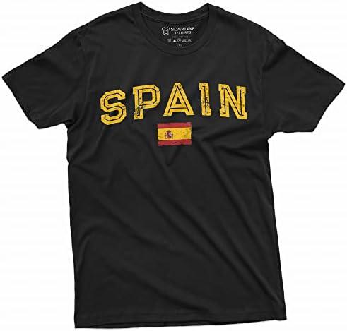 Spain Espana T-Shirt Spanish Flag Coat of Arms National Patriotic Tee Shirt.S