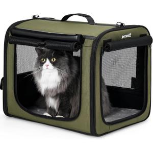 Dog Car Carrier Light Weight 19.7×16.9×14.8in, Foldable Dog Carrier, Green