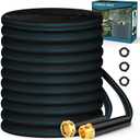 Garden Hose 100ft, Non-Expanding, Lightweight, Leak-Proof Metal interface, No-Knots, Portable, Wear-Resistant, Sturdy, Flexible, Water Hose for Yard, Garden, Black Lake Blue