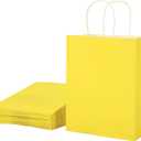 SUNCOLOR 25 Pack Yellow Gift Bags with Handles  8x4.5x10 Medium Bags for Shopping, Retail, DIY, Wedding, Party Favors & Special Occasions