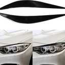 NVCNX Headlight Eyebrow Eye Lid Protection Decoration for BMW 4 Series F32 F33 F36 Car Headlamp Eyelid Strip Glossy Black Exterior Accessories for M3 M4 F80 F82 F83 (Piano Black)