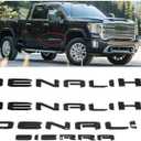 4pack Set 2019-2025 Emblems Denali DenaliHD Plus Sierra Letters Badges 3D NAMEPLATE Replacement for Sierra 2500HD 3500HD 2500 HD 86790675 86532074 (Gloss Black)