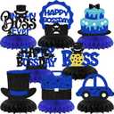 8PCS Happy Boss Day Honeycomb Centerpieces Birthday Party Decoration for Baby Shower Party Supplies
