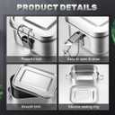 Umigy 6 Pcs Stainless Steel Bento Box 550ml Metal Lunch Box Food Storage Containers Metal Container, Lockable Clips to Leak Proof, Reusable Dishwasher Safe Lunch Snack Boxes for Work, School