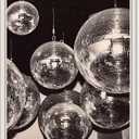 Sufeasdf 70s Disco Ball Newspaper Wall Art Vintage Black and White Art Posters Funky Aesthetic Canvas Prints Retro Bar Cart Decor for Bar Bedroom 16x24 inch Unframed