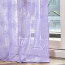 Kotile Light Purple Sheer Curtains 84 Inches Long 2 Panels Rustic Cottagecore Floral Lavender Lace Curtains for Girls Nursery, Rod Pocket Privacy Light Filtering Sheer Window Drapes, 52 x 84 Inch