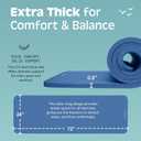 Retrospec Solana Yoga Mat Thick 1/2in Non-Slip Workout Mat with Nylon Strap - 72x24in Exercise Mat for Pilates, Stretching & Fitness - BPA Free, Easy Clean, Blue