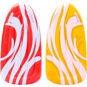 JOYIN 2 Pack Inflatable Body Boards for Water Slides, Body Board for Slip Slide, Swimming Pool Floating Learn to Swim, Summer Water Fun Toy for Kids and Toddlers (Red,yellow)