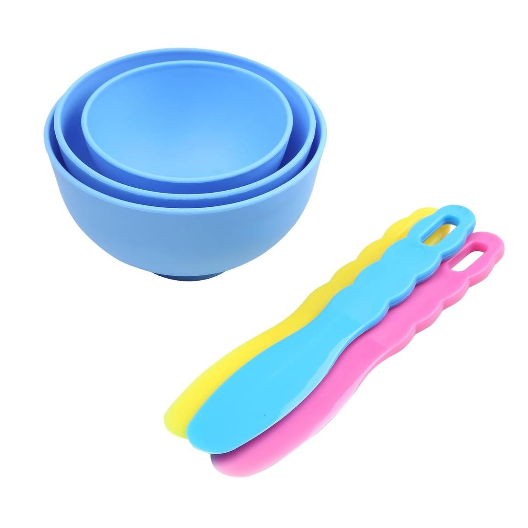 Dental Lab Mixing Bowl Rubber Flexible Plastic Spatula for Alginate Impression Plaster Materials (6Pcs)