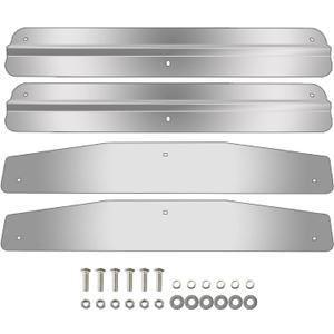 24" Stainless Steel Mud Flap Weights Pair Weight w/Backing Plate Mirrored Universal 10424-4 Piece Set