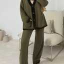 PRETTYGARDEN Lounge Sets for Women Fall 2026 Loungewear 2 Piece Outfits Cardigan Sweaters Track Suit Matching Winter Clothing (Green XL)