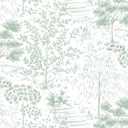 Pack of 2, Hopepak Peel and Stick Wallpaper Green and White Wallpaper for Bedroom Tree Contact Paper Self Adhesive Removable Wallpaper Green Vintage Wallpaper for Bathroom Cabinet Decorative 17.3''x78.7''