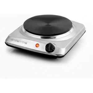 OVENTE Electric Countertop Single Burner, 1000W Cooktop with 7.25 Inch Cast Iron Hot Plate, 5 Level Temperature Control, Compact Cooking Stove and Easy to Clean Stainless Steel Base, Silver BGS101S