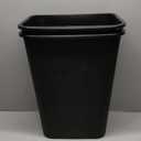 Amazon Basics Rectangular Plastic Office Wastebasket, Easy to Clean, 10 Gallon, Black, 2-Pack