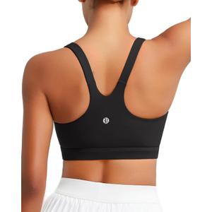 RUNNING GIRL Sports Bra for Women, Molded Cup High Impact Sports Bras for Women with Sewn in Pads, Size Medium