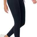ODODOS Women's Drawstring Tie Leggings 25" / 28" High Waist Workout Yoga Pants (Deep Navy) 
 Small