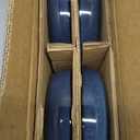 Herogo Stoneware Pasta Bowls Set of 4, Large Wide Shallow 37oz Plates and Serving Bowls Sets for Salad Soup Cereal, Microwave & Dishwasher Safe, Starry Blue